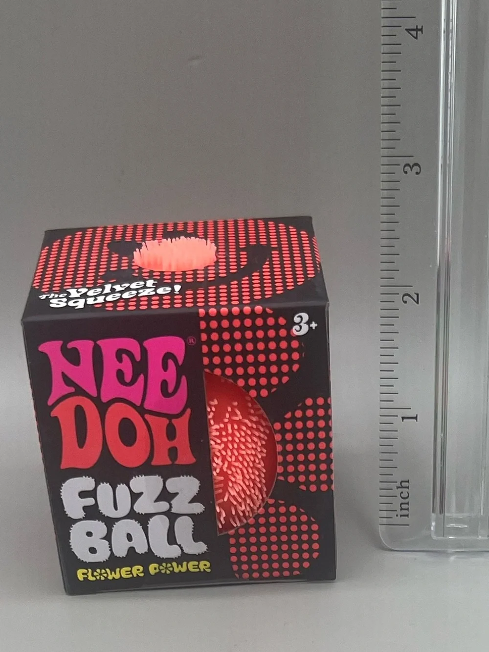 Authentic NEEDOH Fuzz Ball Flower Power ORANGE 🧡 The Velvet Squeeze Squishy NEW
